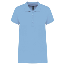 KARIBAN Női galléros piké póló, rövid ujjú, Kariban KA255, Sky Blue-XS