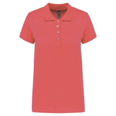 KARIBAN Női galléros piké póló, rövid ujjú, Kariban KA255, True Coral-2XL
