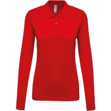 KARIBAN Női galléros póló Kariban KA257 Ladies’ Long-Sleeved piqué polo Shirt -XL, Red
