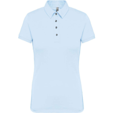 KARIBAN Női galléros rövid ujjú jersey póló, Kariban KA263, Sky Blue-XL