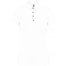 KARIBAN Női galléros rövid ujjú jersey póló, Kariban KA263, White-2XL női póló