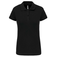 KARIBAN Női galléros sztreccs piké póló, Kariban KA240, Black-XL