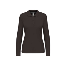 KARIBAN Női hosszú ujjú galléros piké póló, Kariban KA244, Dark Grey-3XL női póló