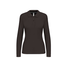 KARIBAN Női hosszú ujjú galléros piké póló, Kariban KA244, Dark Grey-S