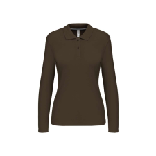 KARIBAN Női hosszú ujjú galléros piké póló, Kariban KA244, Dark Khaki-3XL női póló
