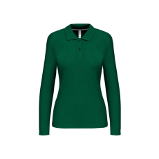 KARIBAN Női hosszú ujjú galléros piké póló, Kariban KA244, Kelly Green-XL
