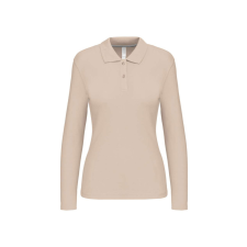 KARIBAN Női hosszú ujjú galléros piké póló, Kariban KA244, Light Sand-XL női póló