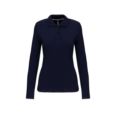 KARIBAN Női hosszú ujjú galléros piké póló, Kariban KA244, Navy-3XL