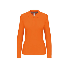 KARIBAN Női hosszú ujjú galléros piké póló, Kariban KA244, Orange-M
