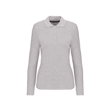 KARIBAN Női hosszú ujjú galléros piké póló, Kariban KA244, Oxford Grey-3XL női póló