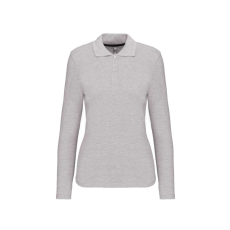 KARIBAN Női hosszú ujjú galléros piké póló, Kariban KA244, Oxford Grey-S