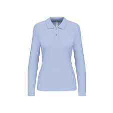 KARIBAN Női hosszú ujjú galléros piké póló, Kariban KA244, Sky Blue-XL női póló