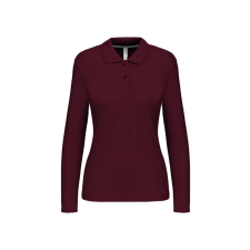 KARIBAN Női hosszú ujjú galléros piké póló, Kariban KA244, Wine-2XL női póló