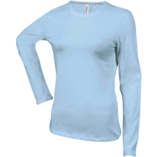 KARIBAN Női hosszú ujjú kereknyakú pamut póló, Kariban KA383, Sky Blue-3XL női póló