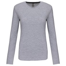 KARIBAN Női hosszú ujjú kereknyakú póló, Kariban KA383, Oxford Grey-XL