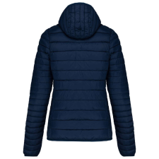 KARIBAN Női kapucnis bélelt meleg és ultrakönnyű kabát , Kariban KA6111, Navy-L női dzseki, kabát