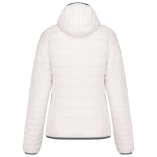 KARIBAN Női kapucnis bélelt meleg és ultrakönnyű kabát , Kariban KA6111, White-L női dzseki, kabát