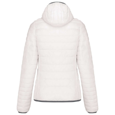 KARIBAN Női kapucnis bélelt meleg és ultrakönnyű kabát , Kariban KA6111, White-M