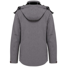 KARIBAN Női kapucnis softshell dzseki, Kariban KA414, Marl Grey-2XL