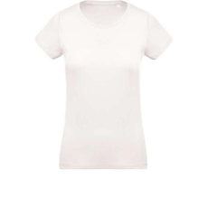 KARIBAN Női környakas rövid ujjú organikus pamut póló, Kariban KA391, Creme-XS
