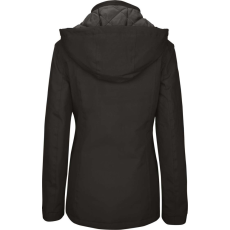 KARIBAN Női levehető kapucnis bélelt kabát, Kariban KA6108, Black-2XL