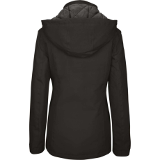 KARIBAN Női levehető kapucnis bélelt kabát, Kariban KA6108, Black-M