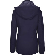 KARIBAN Női levehető kapucnis bélelt kabát, Kariban KA6108, Navy-XS