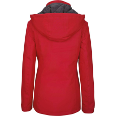 KARIBAN Női levehető kapucnis bélelt kabát, Kariban KA6108, Red-3XL