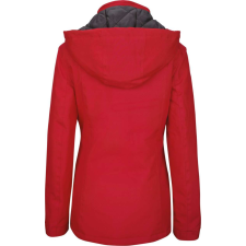 KARIBAN Női levehető kapucnis bélelt kabát, Kariban KA6108, Red-S női dzseki, kabát