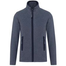KARIBAN Női MAUREEN cipzáras polár pulóver, Kariban KA907, French Navy Heather-4XL női pulóver, kardigán