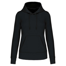 KARIBAN Női organikus kapucnis pulóver, Kariban KA4028, Black-L női pulóver, kardigán