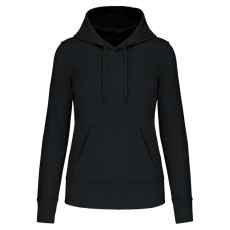 KARIBAN Női organikus kapucnis pulóver, Kariban KA4028, Black-M
