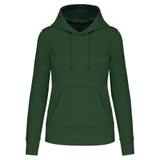 KARIBAN Női organikus kapucnis pulóver, Kariban KA4028, Forest Green-XL
