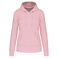KARIBAN Női organikus kapucnis pulóver, Kariban KA4028, Pale Pink-S