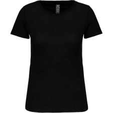 KARIBAN Női organikus kereknyakú rövid ujjú póló, Kariban KA3026IC, Black-3XL női póló