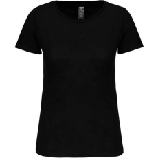 KARIBAN Női organikus kereknyakú rövid ujjú póló, Kariban KA3026IC, Black-XS
