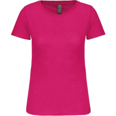 KARIBAN Női organikus kereknyakú rövid ujjú póló, Kariban KA3026IC, Fuchsia-S