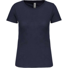 KARIBAN Női organikus kereknyakú rövid ujjú póló, Kariban KA3026IC, Navy-XS női póló