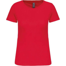 KARIBAN Női organikus kereknyakú rövid ujjú póló, Kariban KA3026IC, Red-XL női póló