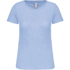 KARIBAN Női organikus kereknyakú rövid ujjú póló, Kariban KA3026IC, Sky Blue-S