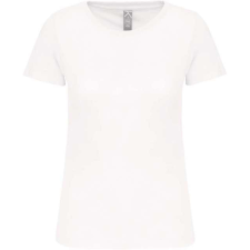 KARIBAN Női organikus kereknyakú rövid ujjú póló, Kariban KA3026IC, White-2XL női póló