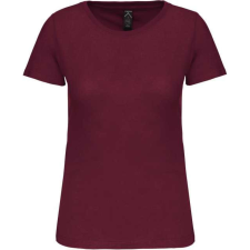 KARIBAN Női organikus kereknyakú rövid ujjú póló, Kariban KA3026IC, Wine-2XL női póló