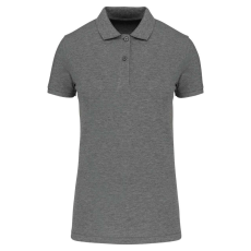 KARIBAN Női organikus piké pamut póló, Kariban KA2026, Grey Heather-XS