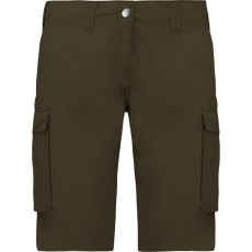 KARIBAN Női pamut bermuda sok zsebbel, Kariban KA756, Light Khaki-46