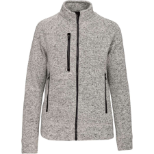 KARIBAN Női poliészter cipzáras dzseki, Kariban KA9107, Light Grey Mélange-2XL női pulóver, kardigán