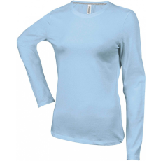 KARIBAN Női póló Kariban KA383 Hosszú Ujjú Környakú póló -L, Sky Blue