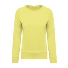 KARIBAN Női raglános organikus környakas pulóver KA481, Lemon Yellow-M női pulóver, kardigán