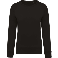 KARIBAN Női raglános organikus környakas pulóver, Kariban KA481, Black-2XL
