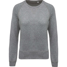 KARIBAN Női raglános organikus környakas pulóver, Kariban KA481, Grey Heather-M