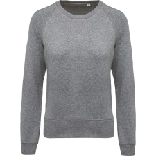 KARIBAN Női raglános organikus környakas pulóver, Kariban KA481, Grey Heather-S női pulóver, kardigán